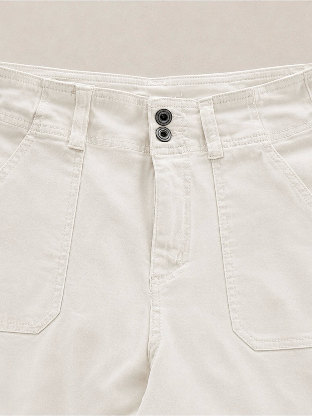 RE Generation by Celebrity Pink Relaxed Cargo Pants Size 7/28 Cream Wide Leg - Picture 3 of 12
